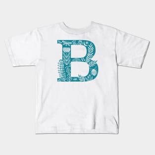 Letter B bright teal Kids T-Shirt